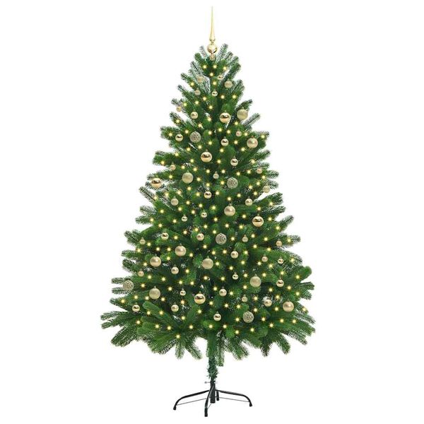 vidaXL Weihnachtsbaum mit 300 LEDs mit St&auml;nder Gr&uuml;n 210 cm PE