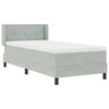 vidaXL Boxspringbett mit Matratze Hellgrau 200 x 90 cm Samt