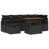 vidaXL Garten-Sofa-Set 7 pcs Schwarz Poly-Rattan