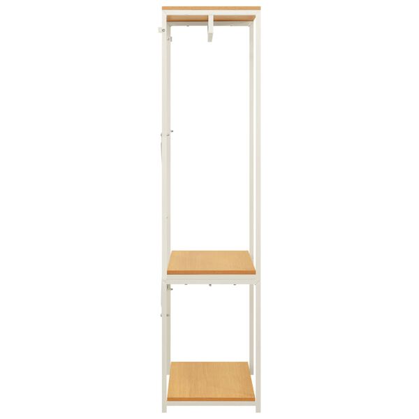 vidaXL Kleiderschrank Wei&szlig; und Eichen-Optik 60x40x167 cm Metall