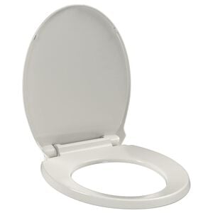 vidaXL Toilettensitz mit Absenkautomatik Quick-Release Hellgrau Oval