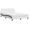 vidaXL Bett mit Matratze "Dover" Wei&szlig; und Schwarz 140x200 cm Kunstleder