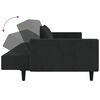 vidaXL Schlafsofa 2-Sitzer mit 2 Kissen Schwarz Samt