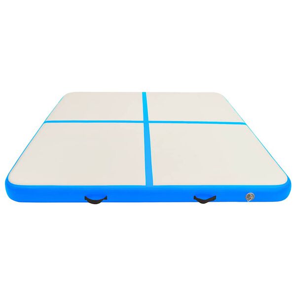 vidaXL Aufblasbare Gymnastikmatte mit Pumpe 200x200x20 cm PVC Blau