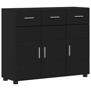 vidaXL Sideboard mit Regal Schwarz 88,5 x 30,5 x 73 cm Holzwerkstoff