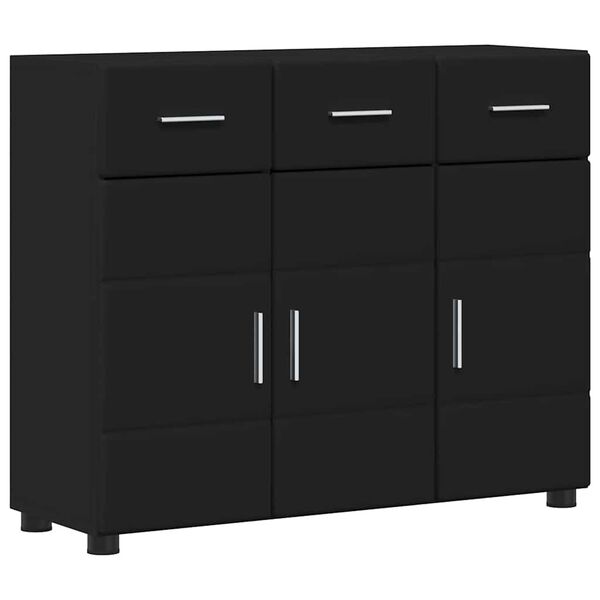 vidaXL Sideboard mit Regal Schwarz 88,5 x 30,5 x 73 cm Holzwerkstoff