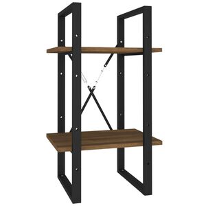 vidaXL B&uuml;cherregal 2 F&auml;cher Braun Eiche-Optik 40x30x70cm Holzwerkstoff