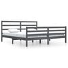 vidaXL Massivholzbett Grau Kiefer 200x200 cm