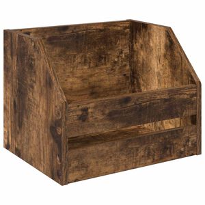 vidaXL Vinyl Album Box Raucheiche 38 x 30 x 29 cm Holzwerkstoff