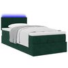 vidaXL Ottoman-Bett mit Matratze & LEDs Dunkelgr&uuml;n 90x190 cm Samt