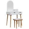 vidaXL Schminktisch-Set FAUSKE 4 pcs Wei&szlig; 76 x 50 x 143 cm