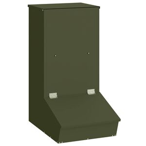 vidaXL Schweinfutterspender Olivgr&uuml;n 55 x 38 x 76 cm 20 kg