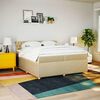 vidaXL Boxspringbett mit Matratze Creme 200x200 cm Stoff