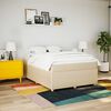 vidaXL Boxspringbett mit Matratze Creme 160x200 cm Stoff