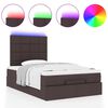 vidaXL Ottoman-Bett mit Matratze & LEDs Dunkelbraun 120x200 cm Stoff