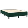 vidaXL Boxspringbett mit Matratze & LED Dunkelgr&uuml;n 140x200 cm Samt