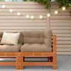 vidaXL Gartenecksofa Massives Kiefernholz Wachsbraun
