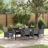 vidaXL Garten Essgruppe mit Kissen 7 pcs Grau Poly-Rattan