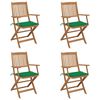 vidaXL Klappbare Gartenst&uuml;hle 4 Stk. mit Kissen Massivholz Akazie