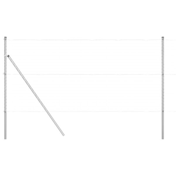 vidaXL Zaunpfosten 7 pcs Silber Ø32mm 150 cm Verzinkter Stahl