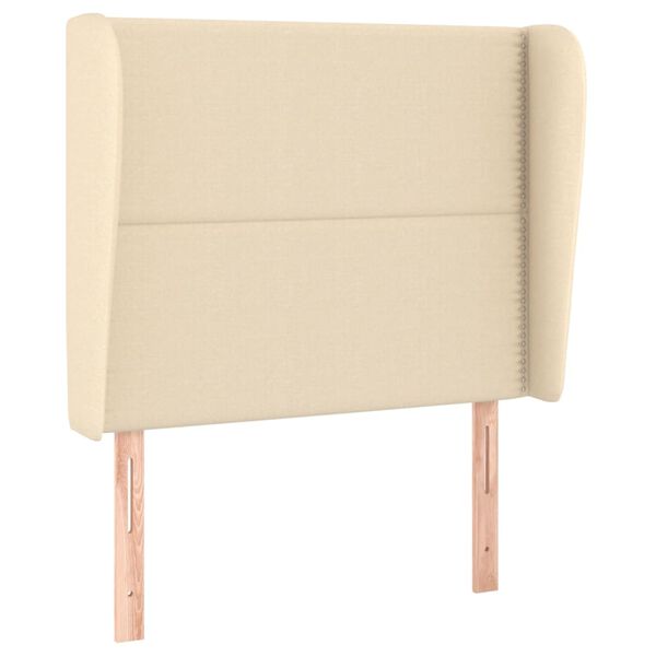 vidaXL Kopfteil mit Ohren Creme 93x23x118/128 cm Stoff