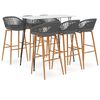 vidaXL 7-tlg. Bar-Set Wei&szlig; und Grau