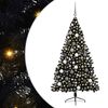 vidaXL K&uuml;nstlicher vorbeleuchteter Weihnachtsbaum Schwarz 180 cm PVC