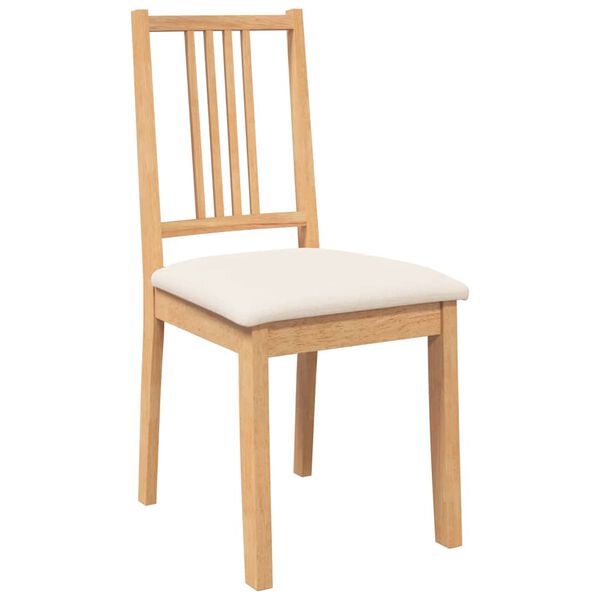 vidaXL Esszimmerst&uuml;hle mit Kissen 2 Stk. Natur Massivholz Gummibaum