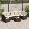 vidaXL Sofa Set 8 pcs Braun und Creme Poly-Rattan