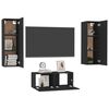 vidaXL 3-tlg. TV-Schrank-Set Schwarz Holzwerkstoff