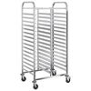 vidaXL Tablettwagen mit 32 GN-Beh&auml;ltern 75x55x162,5 cm Edelstahl