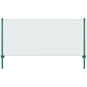 vidaXL Maschendrahtzaun mit Pfosten Stahl 25 x 0,75 m Gr&uuml;n