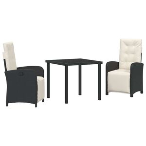 vidaXL Garten Essgruppe mit Kissen 5 pcs Schwarz Poly-Rattan
