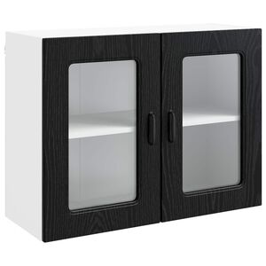 vidaXL K&uuml;chenschrank Kalmar Schwarz Eichen-Optik 80 x 31 x 60 cm