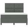 vidaXL Boxspringbett mit Matratze Dunkelgrau 160 x 200 cm Stoff