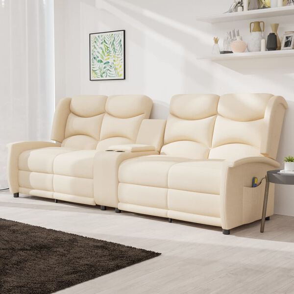 vidaXL 4-Sitzer Massagesessel mit Getränkehalter Creme