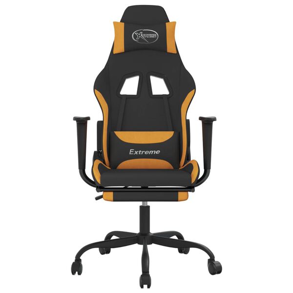 vidaXL Gaming-Stuhl mit Fu&szlig;st&uuml;tze Schwarz und Orange Stoff