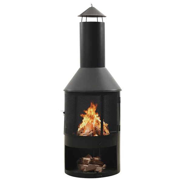 vidaXL Gartenofen mit Rost und Sch&uuml;rhaken 47x47x135,7 cm Stahl