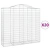 vidaXL Gabionen mit Hochbogen 20Stk. 200x50x180/200cm Verzinktes Eisen