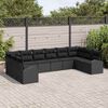 vidaXL Sofa Set mit Kissen 10 pcs Schwarz Polyrattan