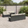 vidaXL Garten-Sofa-Set mit Speicher 9 pcs Schwarz Poly Rattan