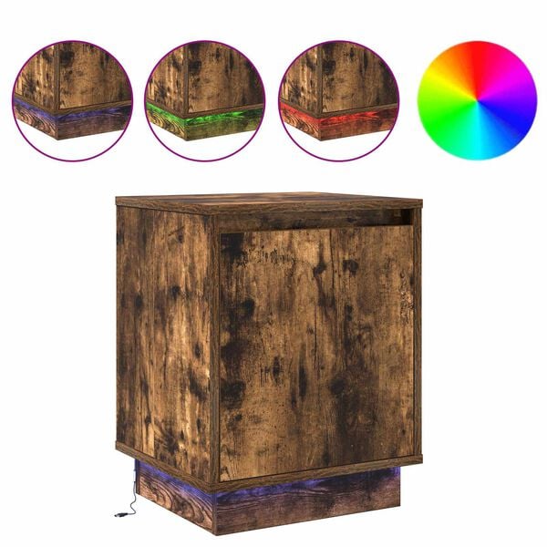 vidaXL Nachttisch mit R&auml;uchereiche 39 x 34,5 x 50 cm Holzwerkstoff