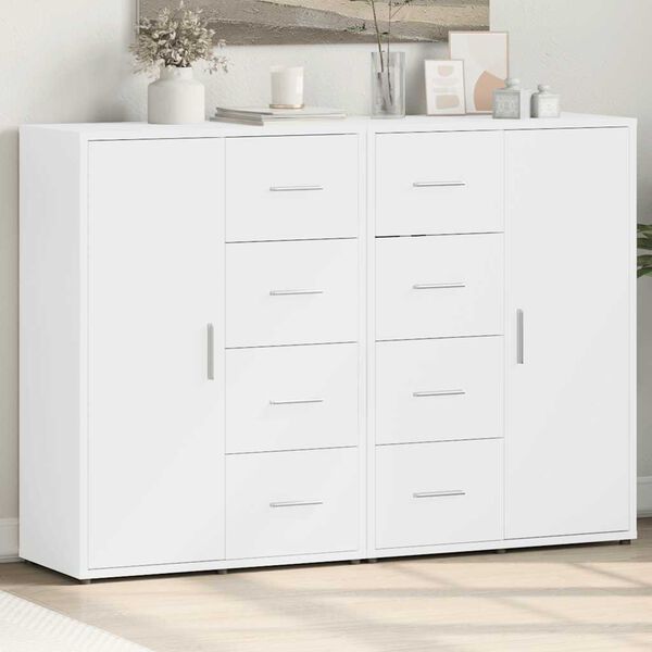 vidaXL Sideboards 2 Stk. Wei&szlig; 60x31x84 cm Holzwerkstoff