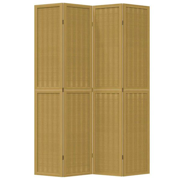 vidaXL 4-tlg. Raumteiler Braun Massivholz Paulownia