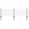 vidaXL Zaun mit Pfosten Grau 0,6 x 25 m Stahl und PVC