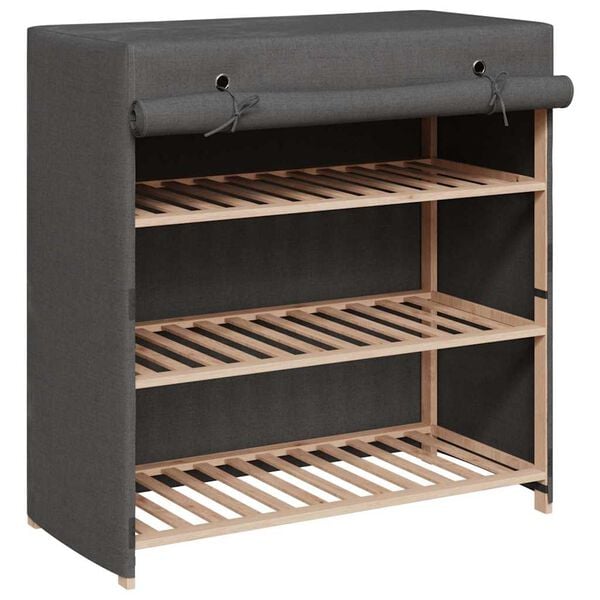 vidaXL Schuhschrank mit Abdeckung Grau 79 x 40 x 80 cm Stoff