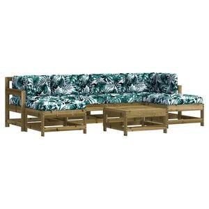 vidaXL 7-tlg. Garten-Lounge-Set mit Kissen Impr&auml;gniertes Kiefernholz