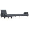 vidaXL Schlafsofa in L-Form Dunkelgrau 271x140x70 cm Samt