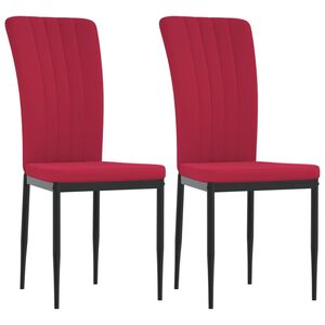 vidaXL Esszimmerst&uuml;hle 2 Stk. Weinrot Samt
