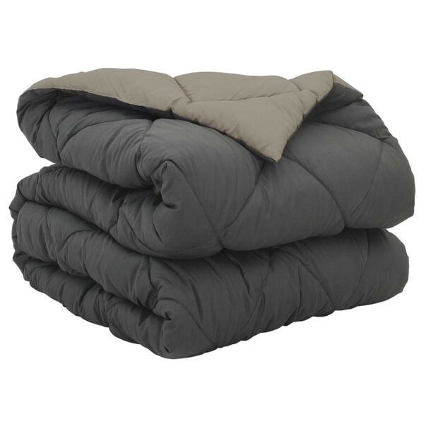 vidaXL Ganzjahresbettdecke Hellgrau und Anthrazit 200 x 140 cm